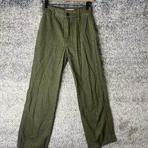 Reformation Jeans Pants Womens 23 Army Green Straight Leg High Rise Casual